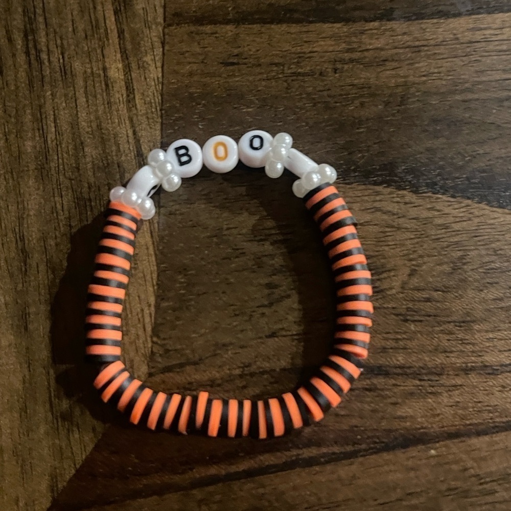 Handcrafted Halloween Bracelet & Hoop Earrings by Kat - Picture 3 of 4